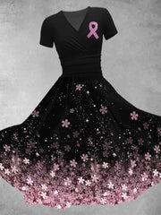 Women's Breast Cancer Awareness Short Sleeve Dress