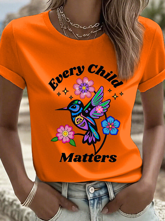 Women's Every Child Matters Hummingbird Print T-Shirt