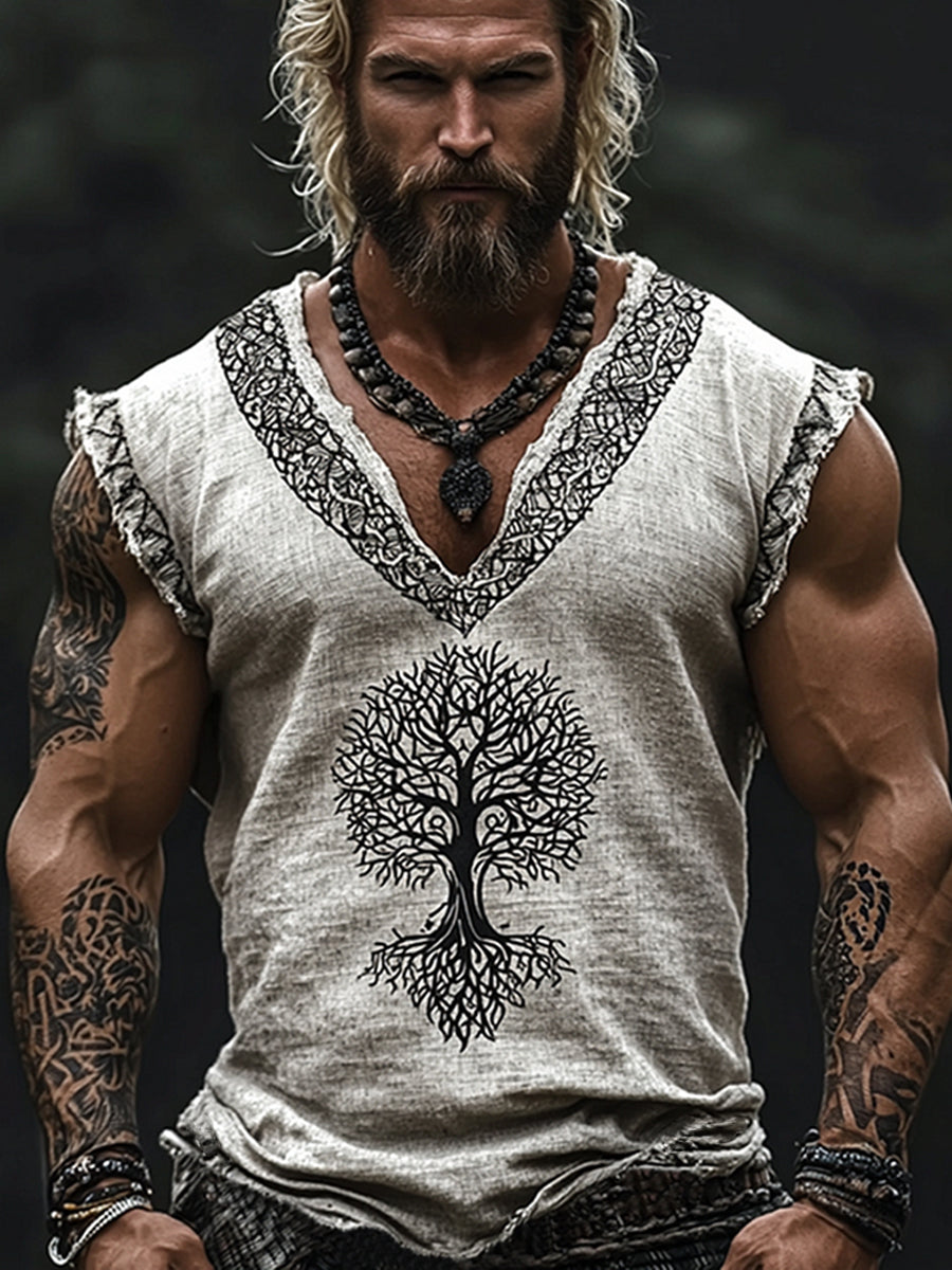 Men's Viking cotton and linen vests