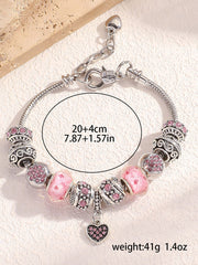 Women's breast cancer pink bracelet
