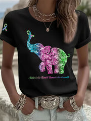 Women's Metastatic Breast Cancer Awareness Print Casual T-Shirt