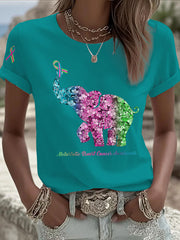 Women's Metastatic Breast Cancer Awareness Print Casual T-Shirt