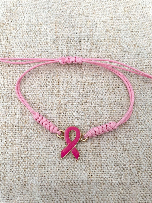 Women's Breast Cancer Pink Adjustable Bracelet