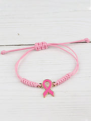 Women's Breast Cancer Pink Adjustable Bracelet