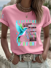 Women's Metastatic Breast Cancer Awareness Print Casual T-Shirt
