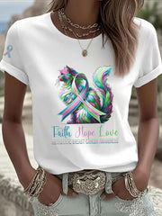 Women's Metastatic Breast Cancer Awareness Print Casual T-Shirt