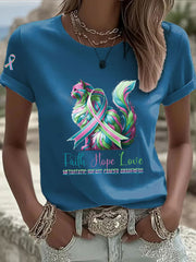 Women's Metastatic Breast Cancer Awareness Print Casual T-Shirt