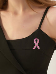 Women's breast cancer pink brooch