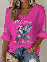 Women's Metastatic Breast Cancer Awareness Print Casual T-Shirt