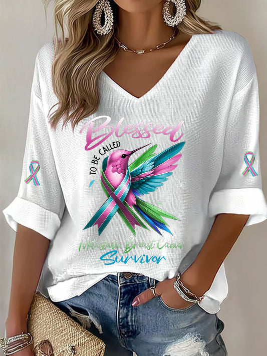 Women's Metastatic Breast Cancer Awareness Print Casual T-Shirt
