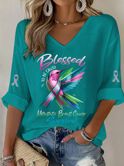 Women's Metastatic Breast Cancer Awareness Print Casual T-Shirt