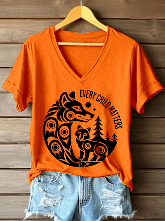 Women's Every Child Matters Print V-Neck T-Shirt