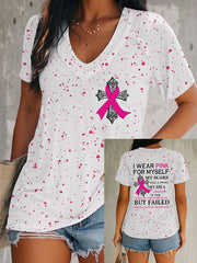 Women's Breast Cancer Awareness I Wear Pink For Myself My Scars Tell A Story T-Shirt