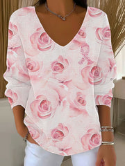 Women's Breast Cancer Pink Printed Casual Top