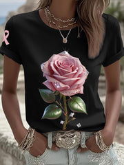 Women's Breast Cancer Awareness Pink Roses T-Shirts