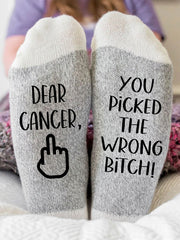 Hey cancer you picked the wrong bitch unisex socks