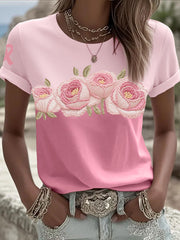 Women's Breast Cancer Awareness Pink Roses T-Shirts