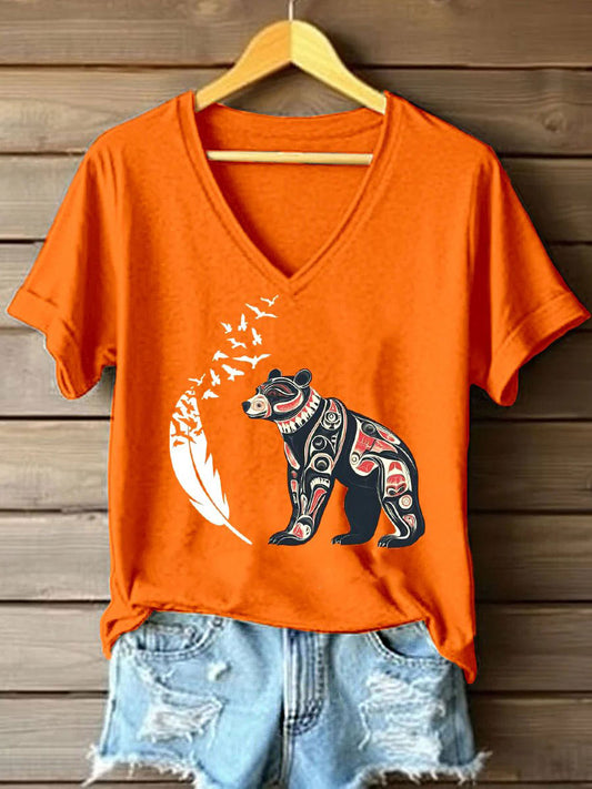 Women's honour the children V-neck T-shirts