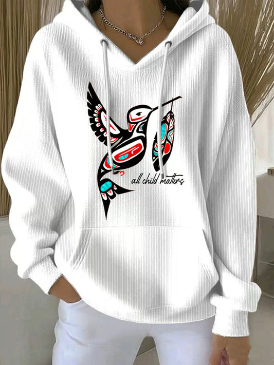 Women's All Child Matters Printed Casual Hoodie