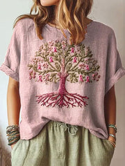 Women's Breast Cancer Pink Ribbon Tree Tops