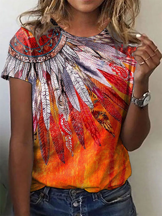 Women's Indigenous Art Printed T-shirts
