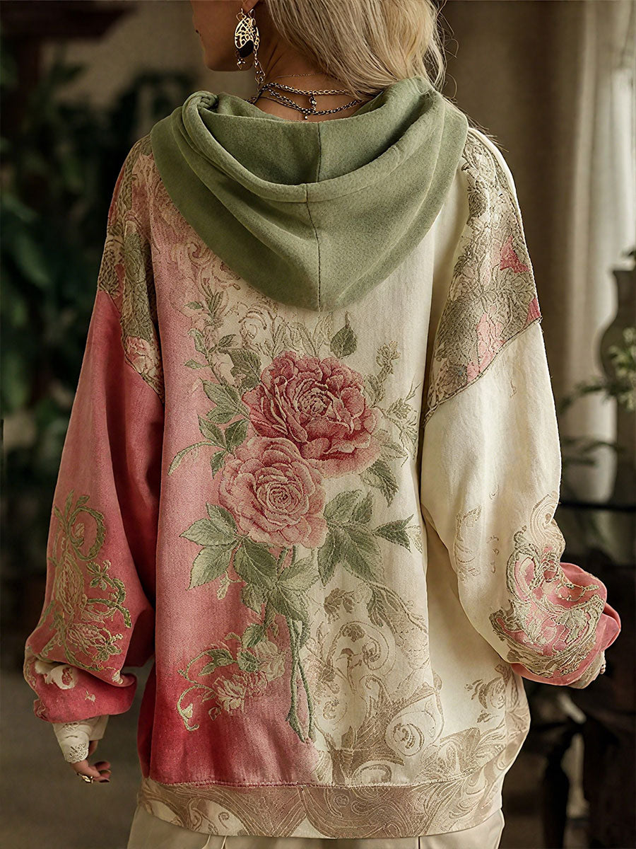 Women's Breast Cancer Pink Floral Hooded Jacket