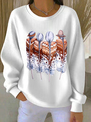 Women Indigenous Feather Art Sweatshirts