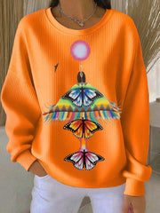 Women Indigenous Feather Art Sweatshirts