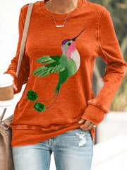 Women's Hummingbird Embroidered Sweatshirt