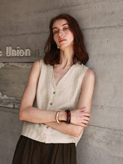 Women's Casual Linen Vest