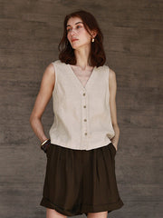 Women's Casual Linen Vest
