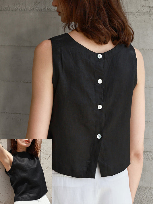 Women's Linen Vest (Two Ways to Wear)