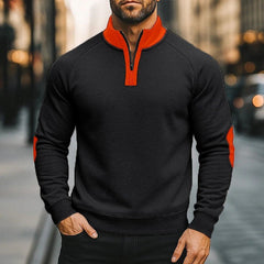 Men's Solid Color Half-Zip fur Pullover