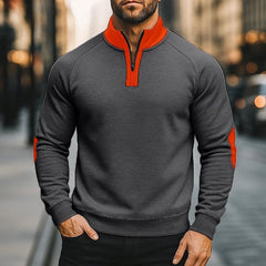 Men's Solid Color Half-Zip fur Pullover