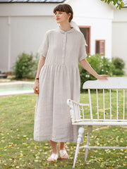 Women's Linen Short Sleeve Dress
