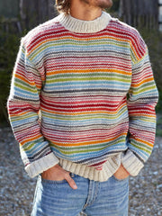 Men's autumn and winter striped tops
