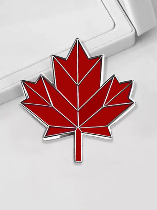Unisex  Canadian Red Maple Leaf Flag Brooch