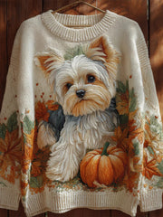 Women's Autumn Dog Art Print  Sweatshirt