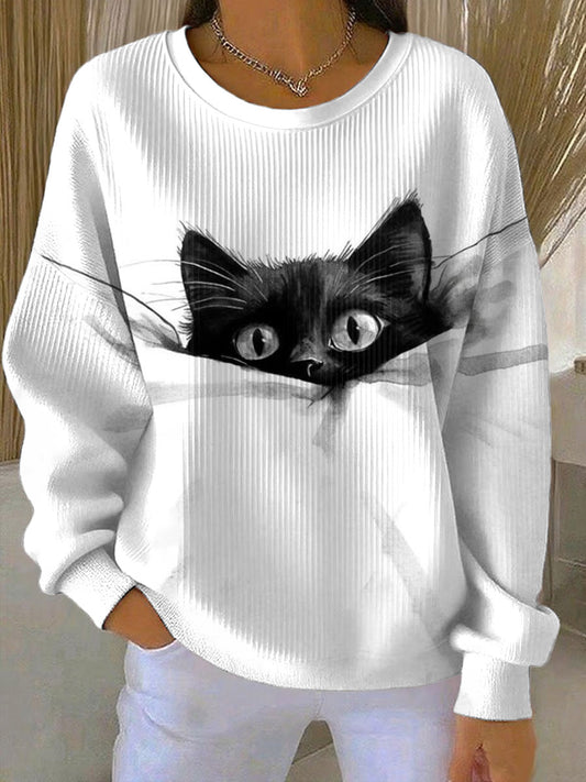 Women's cute cat Printed Tops