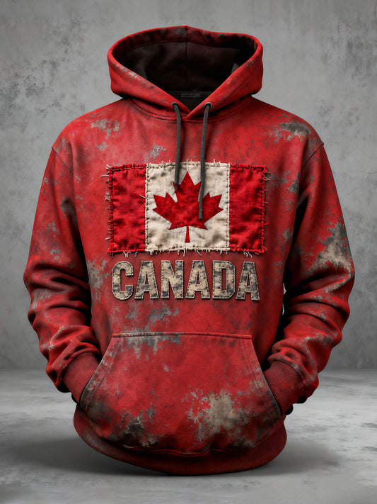 Men's Canada Print Casual Hoodie