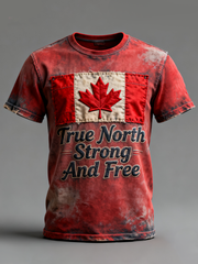 Men's True North Strong And Free Printed Casual T-shirt