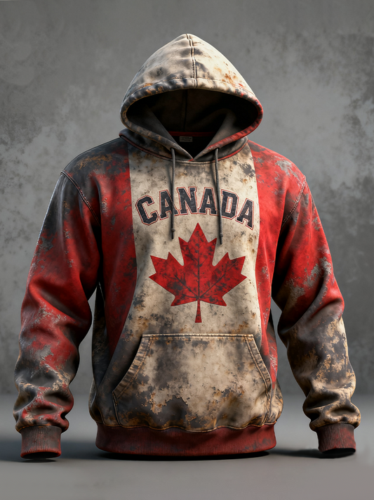 Men's Canada Print Casual Hoodie