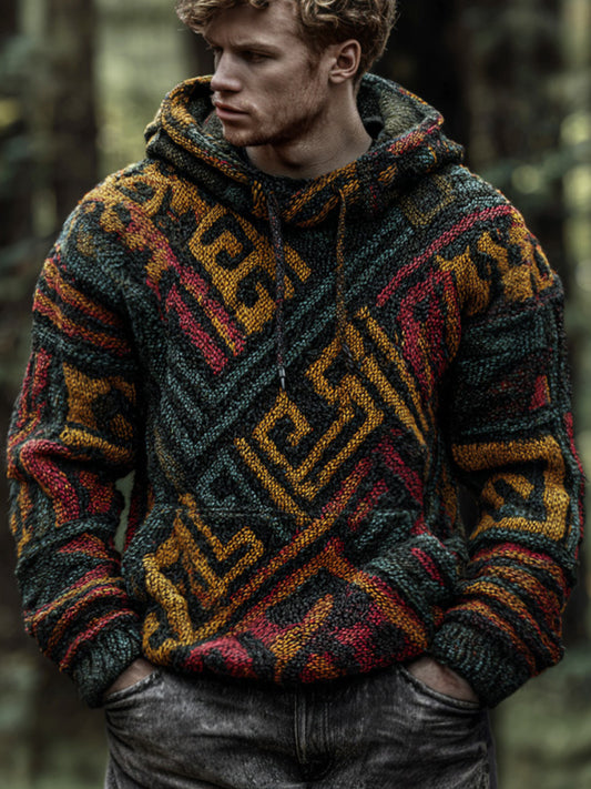 Men's Geometric Pattern Hoodie