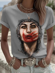 Women's Indigenous Sister Art Print T-Shirts