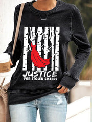 Women's 'Justice for Stolen Sisters' red dress sweatshirts