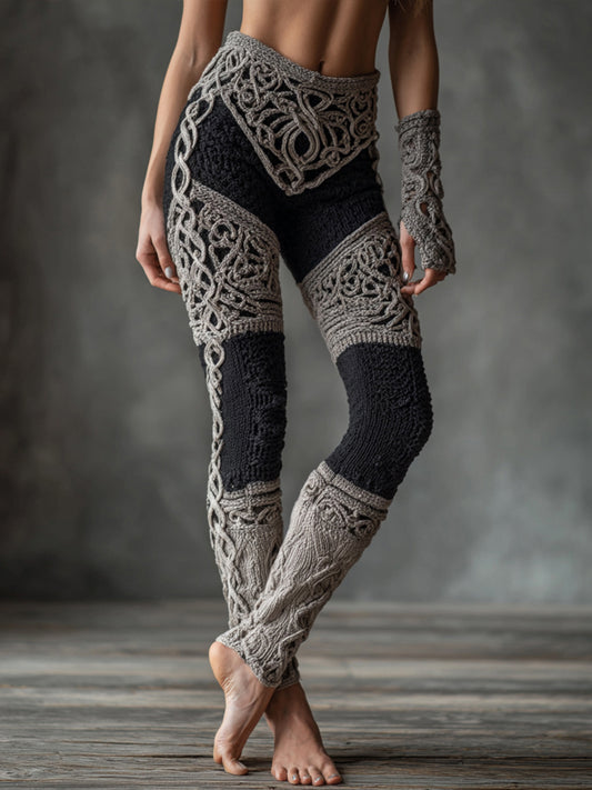 Women's Celtic Knot Pattern Cozy Stretch Leggings