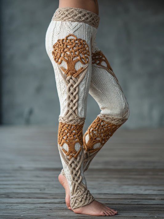 Women's Vintage Tree of Life Pattern Cozy Leggings