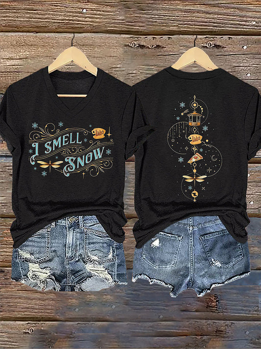 Women's I Smell Snow V-Neck T-Shirts