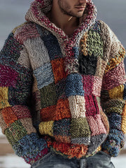 Men's Geometric Art Knitted Hoodie