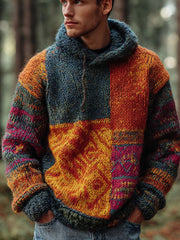 Men's Geometric Art Knitted Hoodie